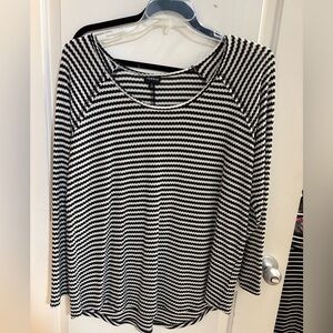 Torrid Monochrome Striped Long Sleeve Top